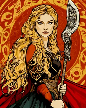 Ready Warrior Freya - Freya the Norse Goddess Wall Art Prints – 8″x10″ Artwork for 11″x14″ Frame