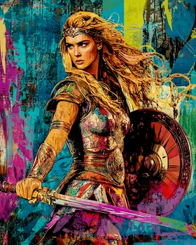 Fierce Warrior Freya - Freya the Norse Goddess Wall Art Prints – 8″x10″ Artwork for 11″x14″ Frame
