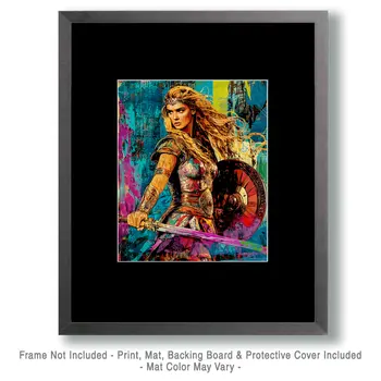 Fierce Warrior Freya - Freya the Norse Goddess Wall Art Prints – 8″x10″ Artwork for 11″x14″ Frame