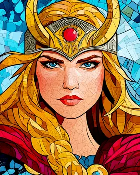 Pop Portrait of Freya - Freya the Norse Goddess Wall Art Prints – 8″x10″ Artwork for 11″x14″ Frame