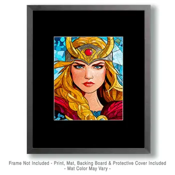 Pop Portrait of Freya - Freya the Norse Goddess Wall Art Prints – 8″x10″ Artwork for 11″x14″ Frame