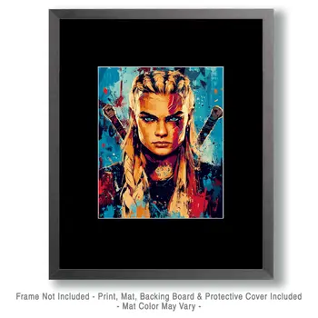 Freya Warrior Goddess - Freya the Norse Goddess Wall Art Prints – 8″x10″ Artwork for 11″x14″ Frame
