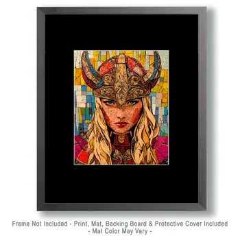 Craquelure Freya - Freya the Norse Goddess Wall Art Prints – 8″x10″ Artwork for 11″x14″ Frame