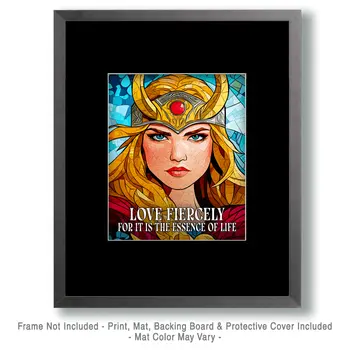 Love Fiercely - Freya the Norse Goddess Wall Art Prints – 8″x10″ Artwork for 11″x14″ Frame