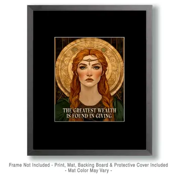 Greatest Wealth - Freya the Norse Goddess Wall Art Prints – 8″x10″ Artwork for 11″x14″ Frame