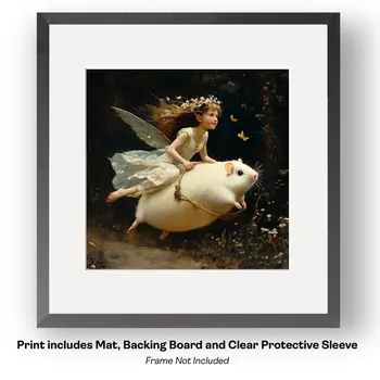 Young Freya Fairy Scout-  Fairy Art Prints – 8″x8″ Artwork in 12″x12″ Mat
