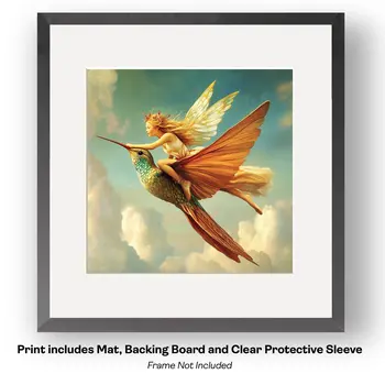 Young Freya Fairy Scout-  Fairy Art Prints – 8″x8″ Artwork in 12″x12″ Mat
