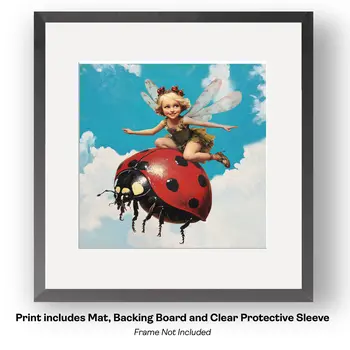 Young Freya Fairy Scout-  Fairy Art Prints – 8″x8″ Artwork in 12″x12″ Mat