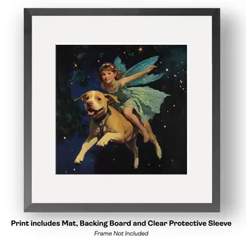Young Freya Fairy Scout-  Fairy Art Prints – 8″x8″ Artwork in 12″x12″ Mat
