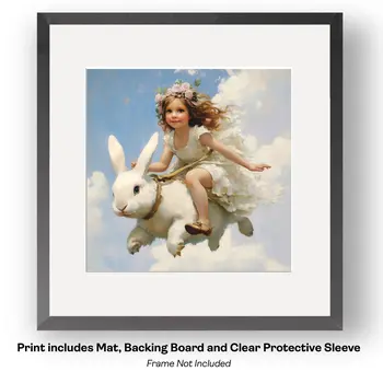Young Freya Fairy Scout-  Fairy Art Prints – 8″x8″ Artwork in 12″x12″ Mat