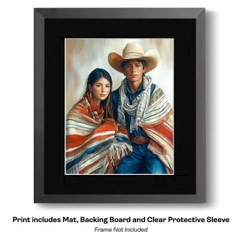 All Mine – Western Romance 8″x10″ Artwork in 11″x14″ Cowboy and Cowgirl Country Love