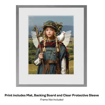 Young Freya Fairy Scout-  Fairy Art Prints – 8″x8″ Artwork in 12″x12″ Mat