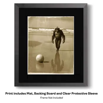Bigfoot the Patriot - Cryptids Art Prints - Bigfoot Prints – 8″x8″ Artwork in 12″x12″ Mat