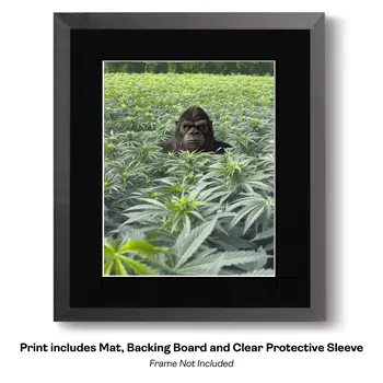 Bigfoot Campground Sighting - Bigfoot Prints – 10″x8″ Artwork in 14″x11″ Mat