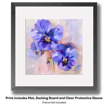 Flowering Desert Cactus with Pink Flowers 8"x10" Floral Art Print for 11"x14" Frame
