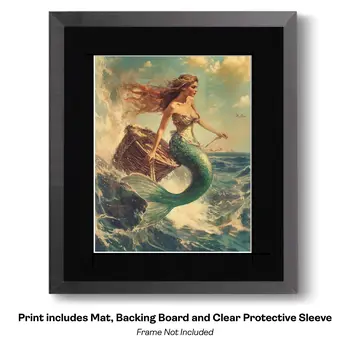 Emerald Mermaid 8″x10″ Artwork in 11″x14″ Mat