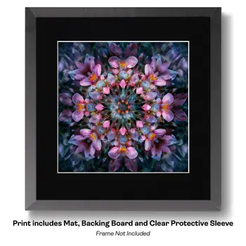 Flowering Desert Cactus with Pink Flowers 8"x10" Floral Art Print for 11"x14" Frame