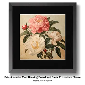 Flowering Desert Cactus with Pink Flowers 8"x10" Floral Art Print for 11"x14" Frame
