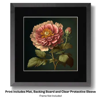 Flowering Desert Cactus with Pink Flowers 8"x10" Floral Art Print for 11"x14" Frame