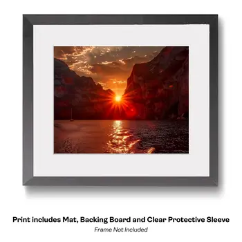 Reflection of Sun Peaking Through - Wall Art Print - Moody Ethereal Landscapes - 10"x8" Artwork - 14"x11" Mat