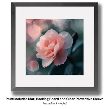 Flowering Desert Cactus with Pink Flowers 8"x10" Floral Art Print for 11"x14" Frame