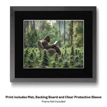 Bigfoot Campground Sighting - Bigfoot Prints – 10″x8″ Artwork in 14″x11″ Mat