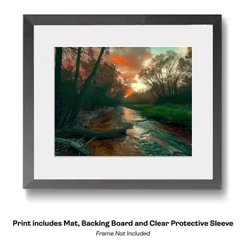 Reflection of Sun Peaking Through - Wall Art Print - Moody Ethereal Landscapes - 10"x8" Artwork - 14"x11" Mat