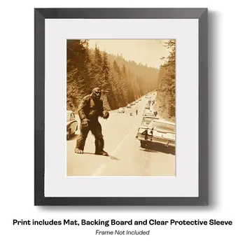 Bigfoot the Patriot - Cryptids Art Prints - Bigfoot Prints – 8″x8″ Artwork in 12″x12″ Mat