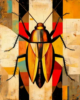 70's Deco Cockroach - Insect Wall Art Prints – 8″x10″ Artwork for 11″x14″ Frame
