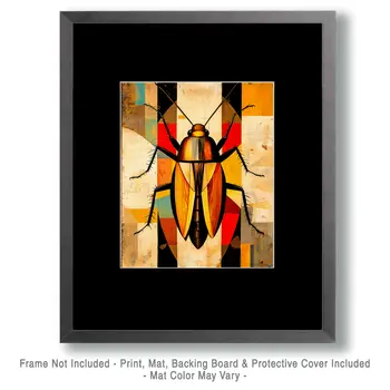 70's Deco Cockroach - Insect Wall Art Prints – 8″x10″ Artwork for 11″x14″ Frame