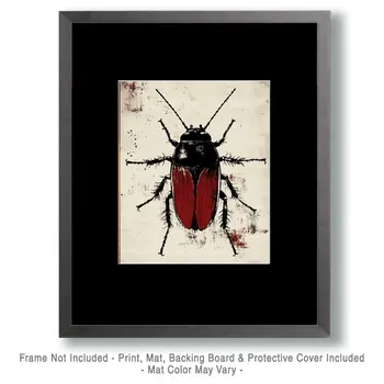Grunge Cockroach - Insect Wall Art Prints – 8″x10″ Artwork for 11″x14″ Frame