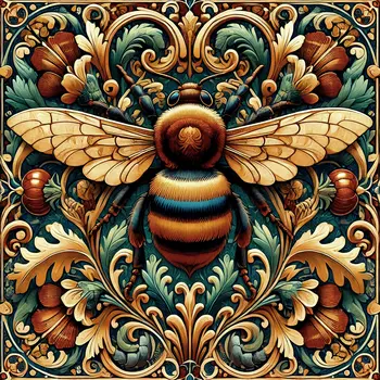 Vintage Art Nouveau Bee - Insect Wall Art Prints – 8″x10″ Artwork for 11″x14″ Frame