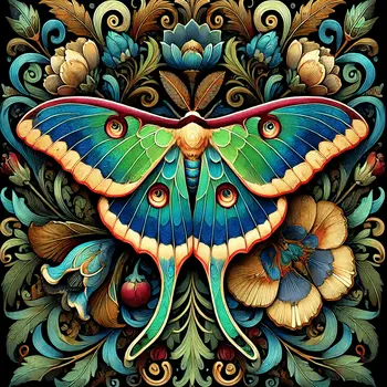 Vintage Art Nouveau Moth - Insect Wall Art Prints – 8″x10″ Artwork for 11″x14″ Frame