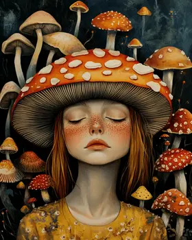 Shroom Head Trip - Mushroom Art Prints - 8"x10" Art Print for 11"x14" Frame