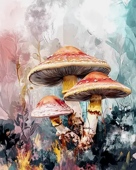 Aesthetic Shrooms - Mushroom Art Prints - 8"x10" Art Print for 11"x14" Frame