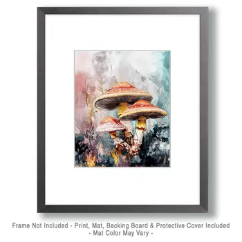 Aesthetic Shrooms - Mushroom Art Prints - 8"x10" Art Print for 11"x14" Frame