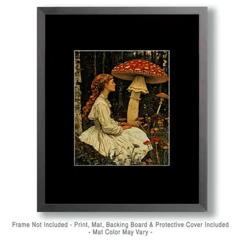 She Loves Shrooms - Mushroom Art Prints - 8"x10" Art Print for 11"x14" Frame