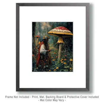 Shroom Shaman - Mushroom Art Prints - 8"x10" Art Print for 11"x14" Frame