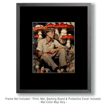 He Loves His Shrooms - Mushroom Art Prints - 8"x10" Art Print for 11"x14" Frame