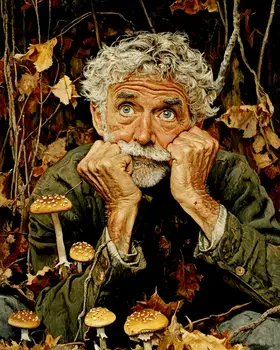 Pleasant Contemplation - Mushroom Art Prints - 8"x10" Art Print for 11"x14" Frame