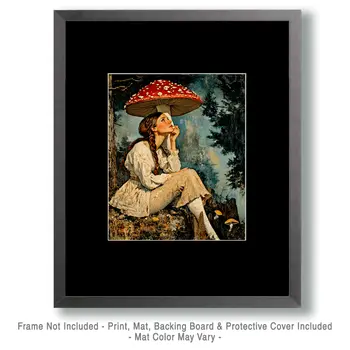 An Evening Trip - Mushroom Art Prints - 8"x10" Art Print for 11"x14" Frame
