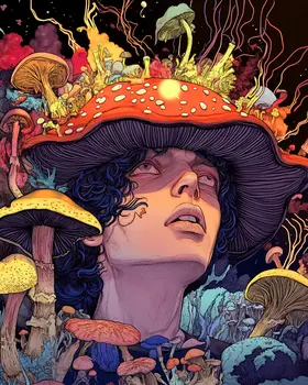 Mushroom Cap - Mushroom Art Prints - 8"x10" Art Print for 11"x14" Frame