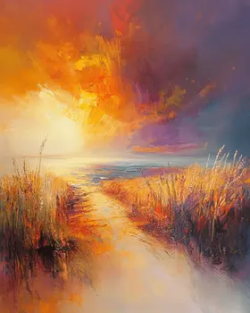 Sunset from Harmony Beach Path - Nature Art Prints - 8"x10" Artwork for 11"x14" Frame