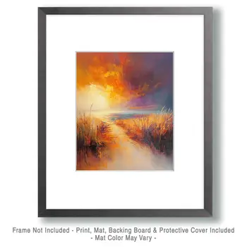 Sunset from Harmony Beach Path - Nature Art Prints - 8"x10" Artwork for 11"x14" Frame