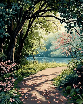 Park Path - Nature Art Prints - 8"x10" Artwork for 11"x14" Frame