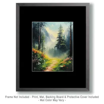 Misty Morning Path - Nature Art Prints - 8"x10" Artwork for 11"x14" Frame