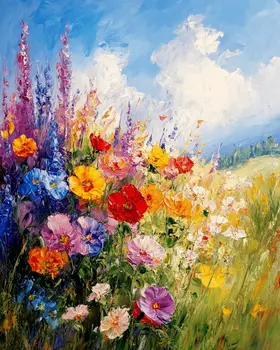 Burst of Wildflowers - Nature Art Prints - 8"x10" Artwork for 11"x14" Frame