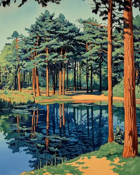 Camp Sabattis Shoreline - Nature Art Prints - 8"x10" Artwork for 11"x14" Frame