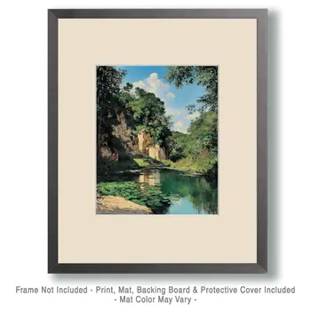 Cliffs on Limestone Creek - Nature Art Prints - 8"x10" Artwork for 11"x14" Frame