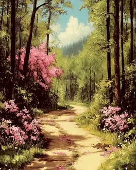 Back Road in Spring - Nature Art Prints - 8"x10" Artwork for 11"x14" Frame